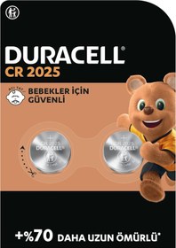 Resim Duracell 2025 Lityum Düğme Piller 3V (2’li paket) - %70’e Kadar Daha Uzun Ömür - Bebek Güvenlik Tek 