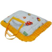 Resim Çanta Tipli Alt Açma Minderi-%100 Pamuklu Bebek Bakım Çantası Sarı 