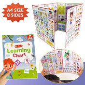 Resim Lachilly My First Learning Chart - A4 Boyutu 8 Taraflı İngilizce Alfabe, Sayılar, Meyveler, Sebzeler Flashcardlar, Etkileşimli Aktiviteler ile, Küçükler için Eğitici Oyuncaklar, Okul Malzemeleri ve Duvar Dekoru, Erken Öğrenme Yardımcısı | Etkileşimli Öğrenme | Dayanıklı Kağıt Kalitesi, Öğrenme Şeridi 