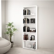 Resim Alesta Life 5 Raflı/gözlü Kitaplık Beyaz 