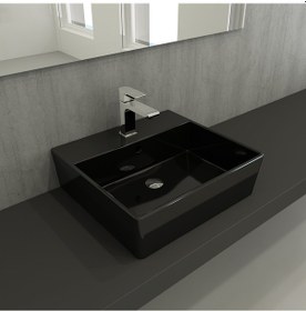 Resim Bocchi | Milano 50 Cm Lavabo Parlak Siyah 