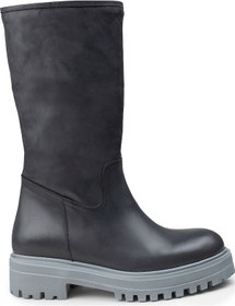 Resim Deery Hakiki Deri Gri Kadın Bot Gri (539875616) Gri 