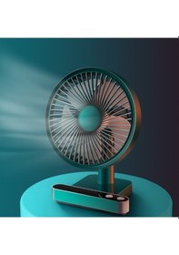 Resim F702 Otomatik Sallanan Led Ekranlı Fan - Beyaz 8407 Yeşil 