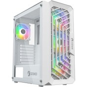 Resim Zoko Chiko White 4x12 CM ARGB Fan Mesh Panel Temperli Cam Bilgisayar Kasası 