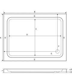 Resim Shower Dikdörtgen Flat Duş Teknesi 90*160 