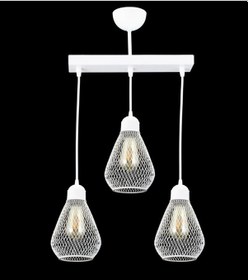 Resim Ampul Model Beyaz Ferforje Modern Sarkıt Avize N 