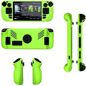 Resim Steam Deck V3 İçin Cep Konsolları İçin Kaymaz Silikon Koruyucu Kılıf Yeşil 