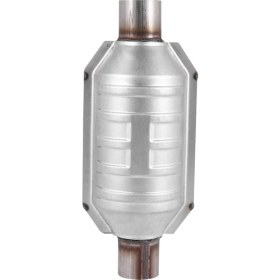 Resim Internet Giriş/çıkış Evrensel Katalitik Konvertör, O2 Bağlantı Noktası ve Isı Kalkanı ile 53004 Araba Paslanmaz Çelik Katalitik Konvertör (Yurt Dışından) 