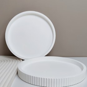 Resim Gips Çimentosu için DIY Reçine Kalıbı - Kalın Çizgili Tasarım ile Silikon Yuvarlak Tepsi, Dayanıklı Elektriksiz Kalıp, El Sanatları, Takı Yapımı, Çiçek Saksı Tabanı ve Dekoratif Depolama, El Sanatları Malzemeleri, Dekoratif Tepsi, Esnek Kalıp 