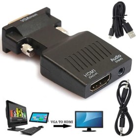 Resim Platoon PLH-080 VGA HDMI 1080P Av Dönüştürücü Converter 