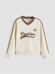 Resim LC Waikiki Brooklyn Baskılı Kız Çocuk Sweatshirt ve Eşofman Altı 