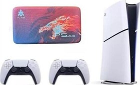 Resim Playstation 5 Slim 1 TB Digital Edition Oyun Konsolu + 2. Dualsense Kol + Sony Playstation 5 Taşıma Çantası Kırmızı Desenli 