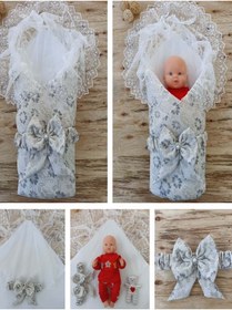 Resim Güllü Sedef Kız Bebek Kumru Kundak Bebek Battaniyesi 