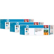 Resim HP C9483a Orjinal Mavi Kartuş 3lü Paket 91 
