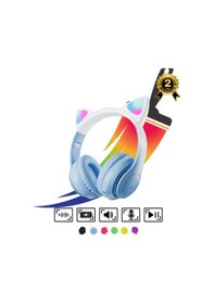 Resim Çocuk Bluetooth Kulaklık Kedi Kulaklık Pro Akıllı Rgb Led Detaylı Bluetooth Kablosuz 