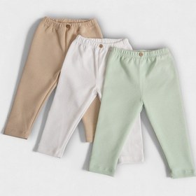 Resim 3'lü Pamuk Bebek Tayt Çok Renkli 