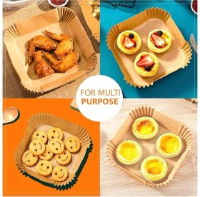 Resim Dora Shopping Airfryer Pişirme Kağıdı, Fritöz Yağlı Kağıdı, Yanmaz Kağıt 50 Adet (Kare) 