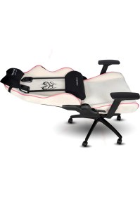 Resim XMAX Rio Beyaz Oyuncu Koltuğu Ergonomik Tasarım 3D Kolçaklı Kumaş Kaplama 120 kg Taşıma Kapasitesi 