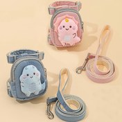 Resim 1 Set Karikatür Peluş Oyuncak Dekore Edilmiş Köpek Tasma ve Tasma Seti - Rahat Nylon, Pet Yemi veya Çöp Torbası Taşıyıcı Sırt Çantası, Yakalı ve Tasma Kombosu Küçük ila Orta Boy Köpekler veya Kediler için, Polyester Lif, 121.92 cm Uzunluğunda, Pille Çalışmaz 