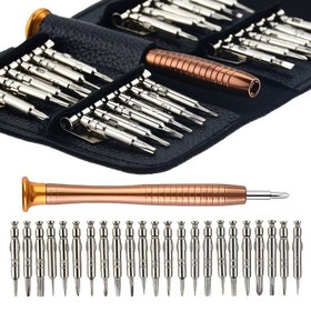 Resim 1 Set, Precision Screwdriver Set, 25 In 1 Tamir Aracı Kiti, Küçük Tornavida Seti, Yıldız/Y-tipi/Düz Bıçak/Üçgen Tornavidalar Mobil IPhones Laptop Gözlük Kamera PC için 