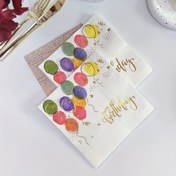 Resim 16 adet, Tek Kullanımlık Renkli Mutlu Doğum Günü Bronzajlı Peçete 33.02x33.02cm, Doğum Günü Partisi Süs Kağıdı Havlu, Restoran Tatlı Dükkanı Parti Malzemeleri 