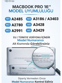 Resim Novstrap Apple MacBook Pro 16 İnç M5 Pro M5 Max A3428 A3429 İle Uyumlu Türkçe Q Siyah Klavye Koruyucu Kılıf 