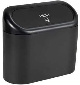 Resim Miu Oto Araç Çöp Kutusu Yaylı Kapaklı Sıvı Geçirmez Çöp Kovası Siyah Renk 