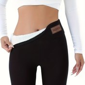 Resim Kadınlar için Rahat Polar Astarlı Yüksek Bel Taytlar - Yumuşak, Esnek & Sıcak Kışlık Taytlar Yoga & Fitness için 
