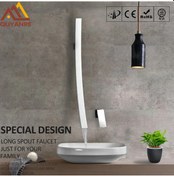 Resim Banyo Lavabo Bataryası Modern Uzun Şelale Krom 