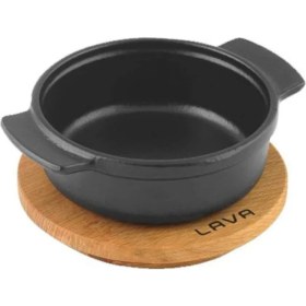 Resim Mena Rise Kabı, Lv Eco Gv 11 K4, Yuvarlak Güveç, Ahşap Altlık, Çap 11 Cm, Dökme Demir, Siyah 