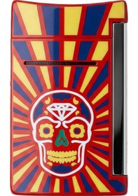 Resim S.t. Dupont Minijet Puro Çakmak Los Muertos Kırmızı 10086 