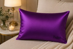 Resim Kişişelleştirilebilir % 100 İpek Yastık Kılıfı ( 1 adet) - Pembe / Javatext / Sağ üst köşe 