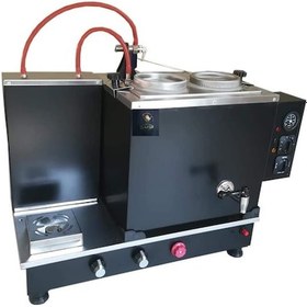 Resim 2 Gözlü Çay Ocağı 2 Gözlü Siyah Kromat Boyalı Çay Kazanı Tüplü 