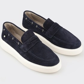 Resim Elle Shoes Lacivert Deri Erkek Günlük Loafer 