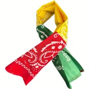 Resim Vibrant Paisley & Floral Hip-Hop Dans Stili Bandana - Erkekler ve Kadınlar için Çok Yönlü Açık Kare Eşarp, Kırmızı ve Yeşil Altın Detaylarla, Elde Yıkanabilir, Dans Aksesuarı | Cesur Desen | Dokuma Tekstür 