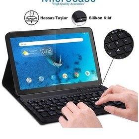 Resim Lenovo Uyumlu Tab M10 Tb-X505L X505F 10.1 Bluetooth Klavyeli Kılıf -Bkk4 
