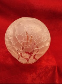 Resim KUĞULU Tekli Avize Camı.oval Şişman. Açık Ağızlı.mat Çatlatılmış Alev Desenli.e.27 H...20.00cm. 