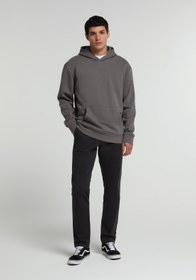 Resim Slim Fit Orta Bel Düz Paça Erkek Gri Düğmeli Pantolon Colin's