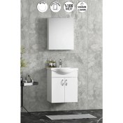 Resim Özceden Yıldız Banyo Dolabı 50CM Beyaz Asma Kulplu 