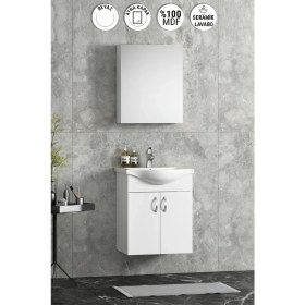 Resim Özceden Yıldız Banyo Dolabı 50CM Beyaz Asma Kulplu 