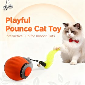 Resim Elektrikli Dönen ve Yapay Tüylü İnteraktif Kedi Oyuncağı, İç Mekan Yavru Kediler İçin Mükemmel, Güvenli Kedi Malzemesi, Cadılar Bayramı ve Noel İçin Mükemmel Hediye 