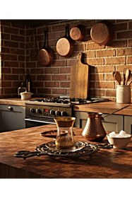 Resim Gold Dekor Tabaklı 6 Kişilik Ajda Çay Takımı 165 Cc Şeffaf 