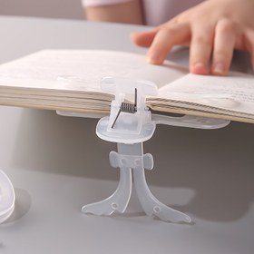 Resim Dayanıklı Plastik Okuma Kitabı Sayfa Tutucu, Ayarlanabilir Öğrenci Kitap Klipsi, Ofis ve Çalışma Malzemeleri, Taşınabilir Belge Organizatörü ile Güçlü Tutuş için Etkili Okuma 