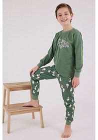 Resim Rolypoly Erkek Çocuk Yeşil Pijama Takımı Rp3680-c-v2 