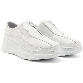 Resim Gönderi(R) Gönderi R Beyaz Fermuarlı Dolgu Taban Hakiki Deri Sneaker Beyaz 