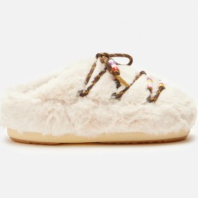 Resim Kadın 80D1460250-L002 Moon Boot Mule Faux Fur Beads Cream 