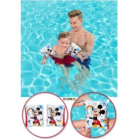 Resim Mickey Mouse Figürlü Deniz Havuz Çocuk Yüzücü Kolluk - 3 - 6 Yaş Arası - 23 Cm X 15 Cm Çok Renkli 