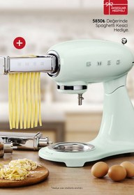 Resim Smeg 50's Style Retro Pastel Yeşil Stand Mikser smf03pgeu 