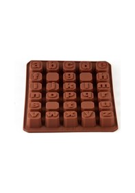 Resim Küçük Alfabe Silikon Kalıp Çikolata Sabun Kokulu Taş Mum Epoksi Kalıbı 30 Delikli 