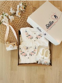 Resim Sitilin Kız Bebek Natural Lüx Organik Hastane Çıkışı Seti Bej 